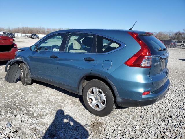 5J6RM4H3XFL067501 - 2015 HONDA CR-V LX BLUE photo 2