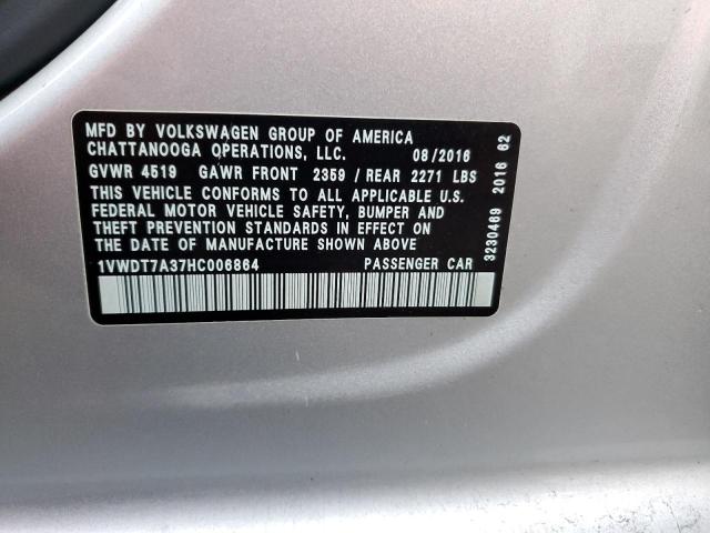 1VWDT7A37HC006864 - 2017 VOLKSWAGEN PASSAT R-LINE Gümüş foto 12