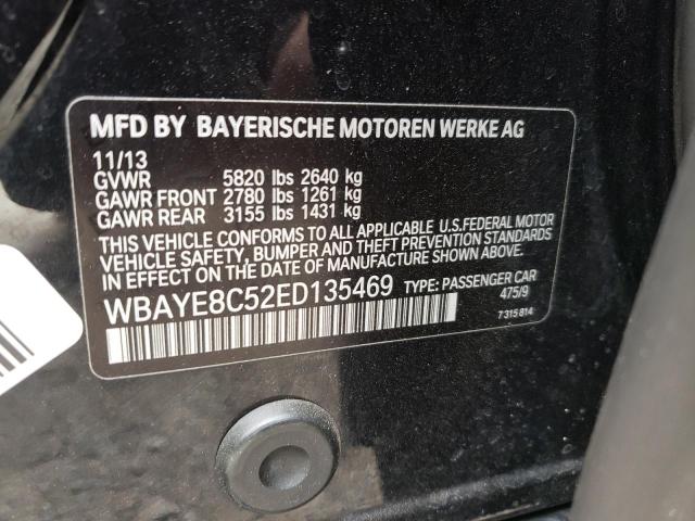 WBAYE8C52ED135469 - 2014 BMW 750 LI BLACK photo 12