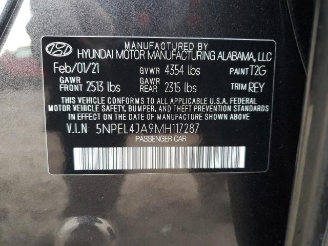 5NPEL4JA9MH117287 - 2021 HYUNDAI SONATA SEL GRAY photo 12