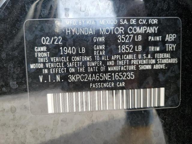 3KPC24A65NE165235 - 2022 HYUNDAI ACCENT SE BLACK photo 13