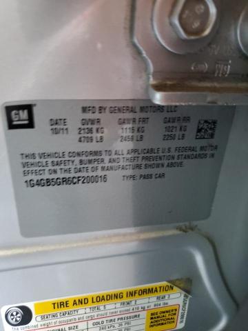 1G4GB5GR6CF200016 - 2012 BUICK LACROSSE CONVENIENCE SILVER photo 13