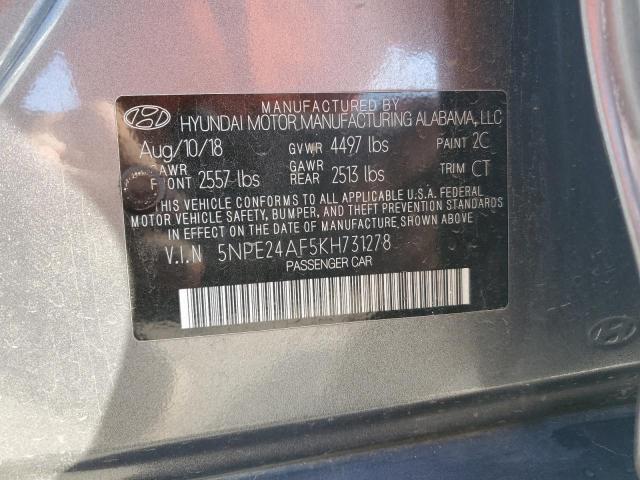 5NPE24AF5KH731278 - 2019 HYUNDAI SONATA SE GRAY photo 13