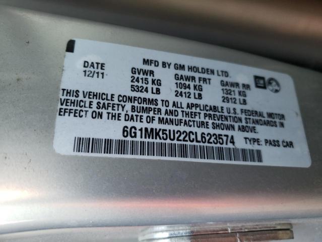 6G1MK5U22CL623574 - 2012 CHEVROLET CAPRICE POLICE GRAY photo 12