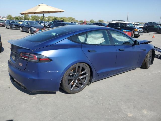 5YJSA1E63NF472341 - 2022 TESLA MODEL S BLUE photo 3