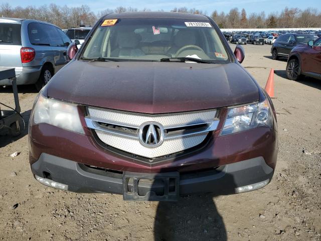 2HNYD28289H530034 - 2009 ACURA MDX BURGUNDY photo 5