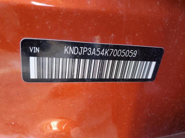 KNDJP3A54K7005059 - 2019 KIA SOUL + ORANGE photo 12