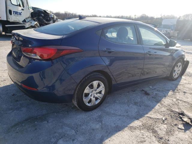 5NPDH4AE9GH743121 - 2016 HYUNDAI ELANTRA SE BLUE photo 3