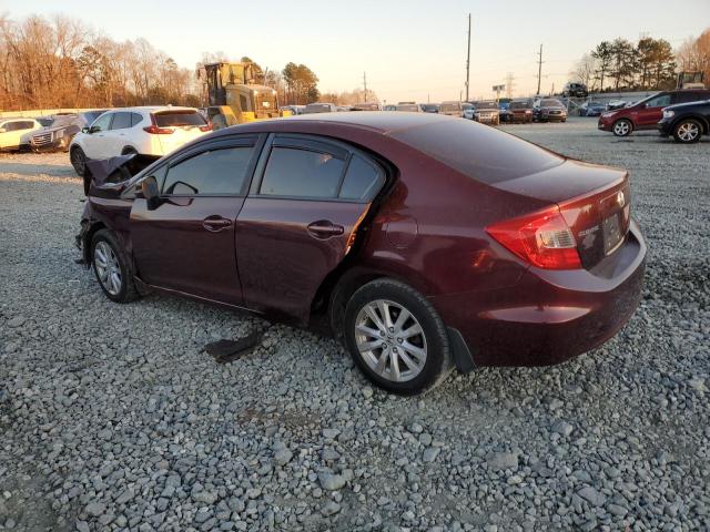 19XFB2F81CE055422 - 2012 HONDA CIVIC EX BURGUNDY photo 2