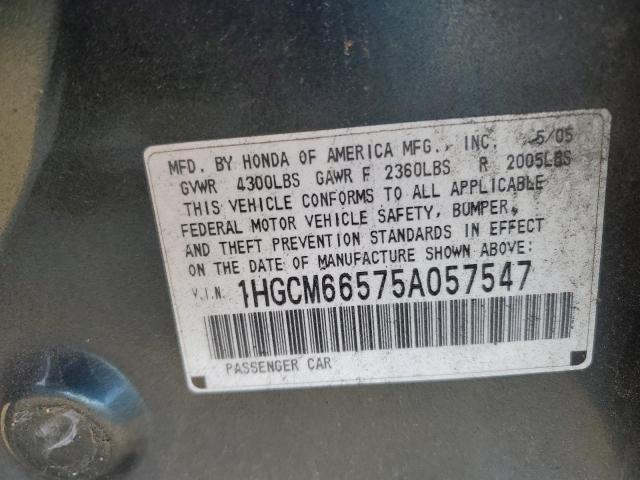 1HGCM66575A057547 - 2005 HONDA ACCORD EX GREEN photo 12