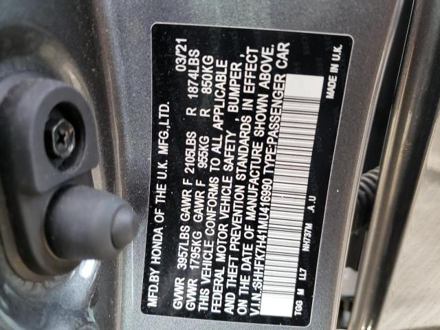 SHHFK7H41MU416990 - 2021 HONDA CIVIC SPORT 灰色 照片 13