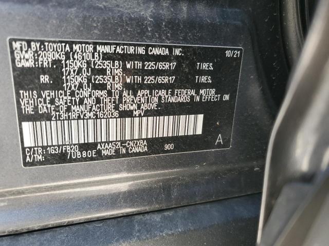 2T3H1RFV3MC162036 - 2021 TOYOTA RAV4 LE GRAY photo 13