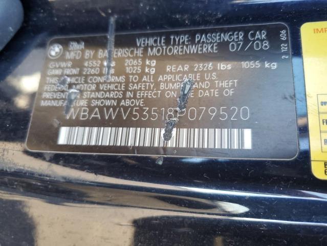 WBAWV53518P079520 - 2008 BMW 328 XI SULEV BLUE photo 12