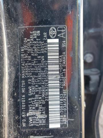 2T1KR32E85C379142 - 2005 TOYOTA COROLLA MA XR BLACK photo 12