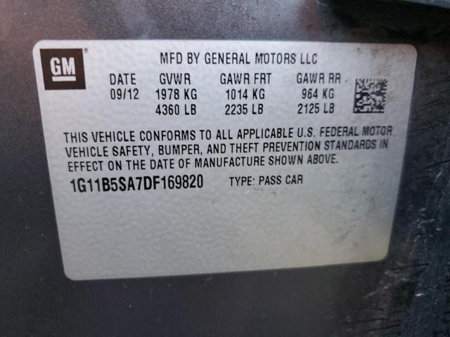 1G11B5SA7DF169820 - 2013 CHEVROLET MALIBU LS GRAY photo 12