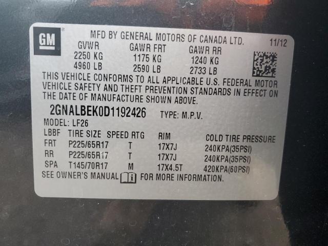 2GNALBEK0D1192426 - 2013 CHEVROLET EQUINOX LS GRAY photo 13