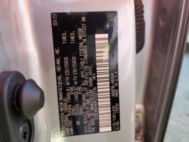 5TDEBRCH0PS123116 - 2023 TOYOTA HIGHLANDER HYBRID LIMITED SILVER photo 13