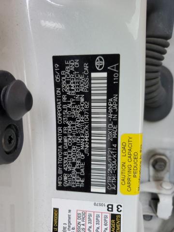 JTNKHMBX7K1047182 - 2019 TOYOTA C-HR XLE WHITE photo 12