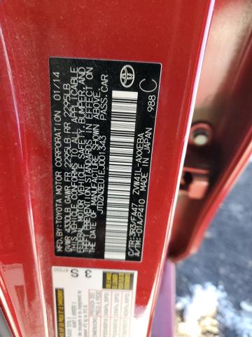 JTDZN3EU1EJ001343 - 2014 TOYOTA PRIUS V RED photo 12