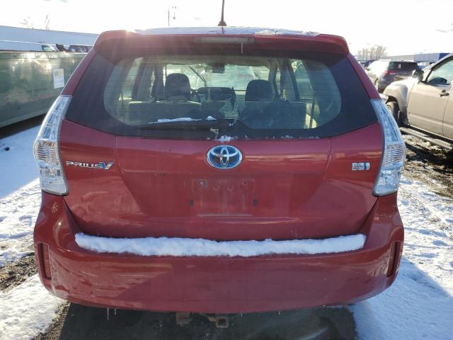 JTDZN3EU1EJ001343 - 2014 TOYOTA PRIUS V RED photo 6