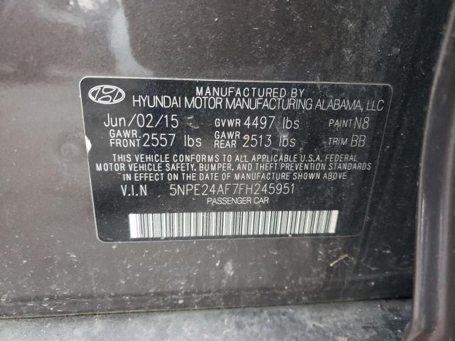 5NPE24AF7FH245951 - 2015 HYUNDAI SONATA SE TAN photo 12