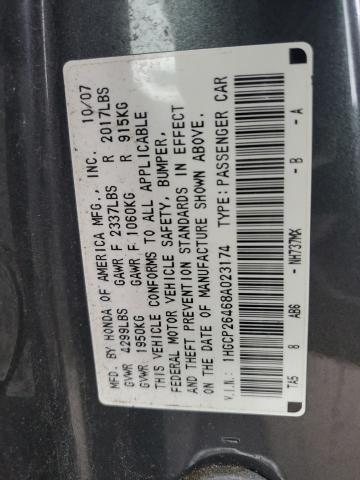 1HGCP26468A023174 - 2008 HONDA ACCORD LXP GRAY photo 12