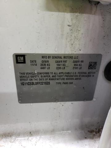 1G11C5SL0FF221628 - 2015 CHEVROLET MALIBU 1LT Ақ фото 12