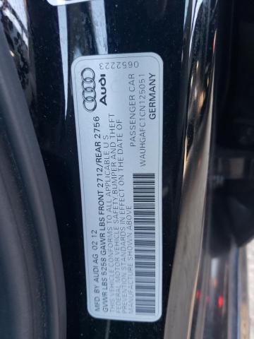 WAUHGAFC1CN125051 - 2012 AUDI A6 PRESTIGE შავი ფოტო 12