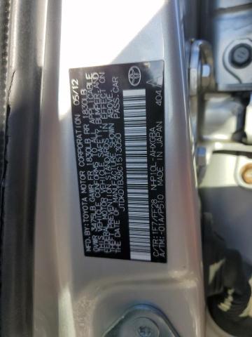 JTDKDTB38C1513050 - 2012 TOYOTA PRIUS C SILVER photo 13