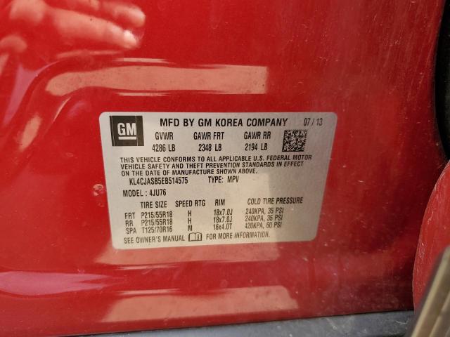 KL4CJASB5EB514575 - 2014 BUICK ENCORE RED photo 13