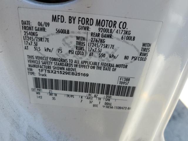 1FTSX21529EB25169 - 2009 FORD F250 SUPER DUTY WHITE photo 12