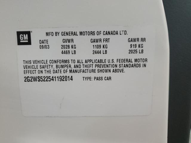 2G2WS522541192014 - 2004 PONTIAC GRAND PRIX GT2 თეთრი ფოტო 13