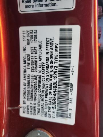 5J6RE4H49BL122973 - 2011 HONDA CR-V SE RED photo 14