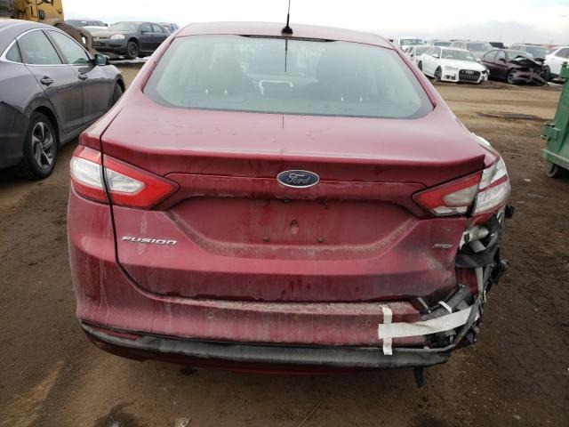 3FA6P0H71GR299134 - 2016 FORD FUSION SE MAROON photo 6