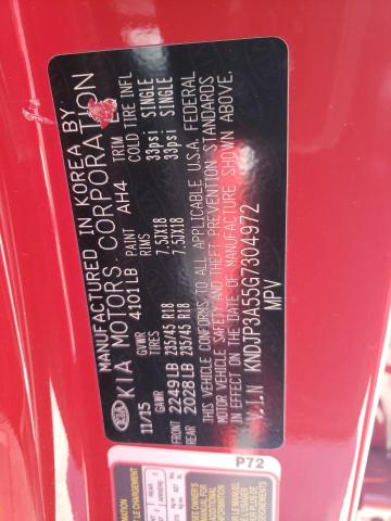 KNDJP3A55G7304972 - 2016 KIA SOUL + RED photo 13