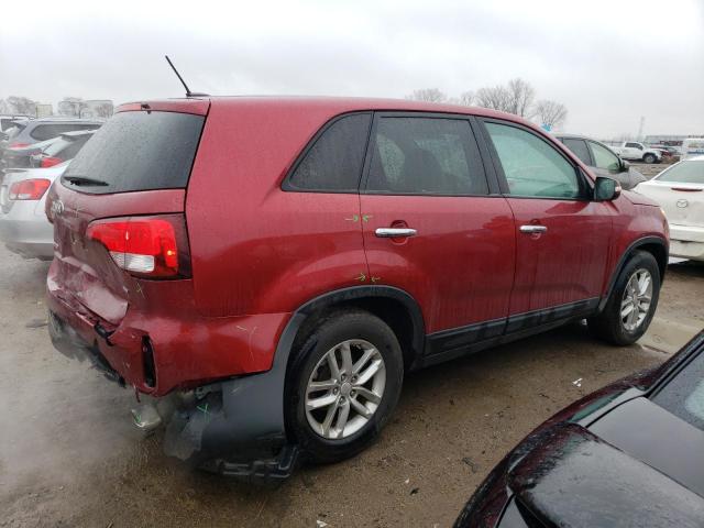 5XYKT3A67FG661404 - 2015 KIA SORENTO LX RED photo 3