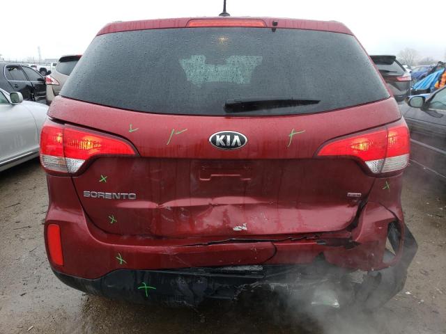 5XYKT3A67FG661404 - 2015 KIA SORENTO LX RED photo 6