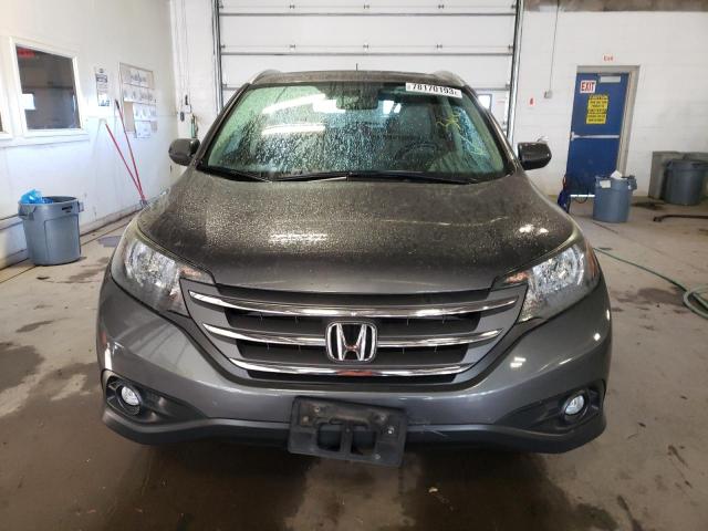 2HKRM4H70EH602699 - 2014 HONDA CR-V EXL GRAY photo 5