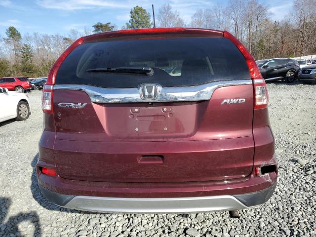 2HKRM4H50FH674731 - 2015 HONDA CR-V LX EX MAROON photo 6