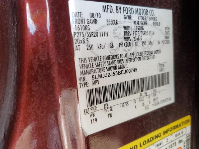 5LMJJ2J53BEJ00745 - 2011 LINCOLN NAVIGATOR მუქწითელი ფოტო 13