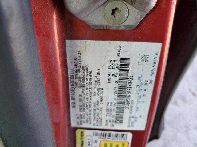 3FA6P0H75ER140453 - 2014 FORD FUSION SE RED photo 12