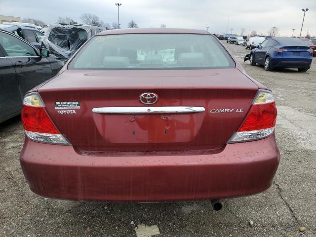 4T1BE32K65U053615 - 2005 TOYOTA CAMRY LE RED photo 6