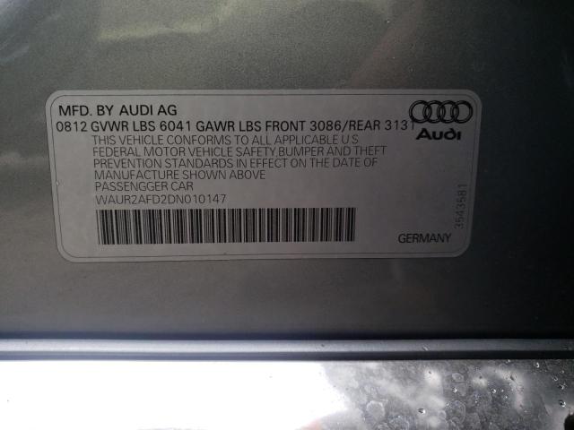 WAUR2AFD2DN010147 - 2013 AUDI A8 L QUATTRO SILVER photo 13