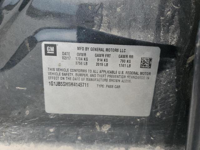 1G1JB5SH5H4145711 - 2017 CHEVROLET SONIC LS 石墨色 照片 12