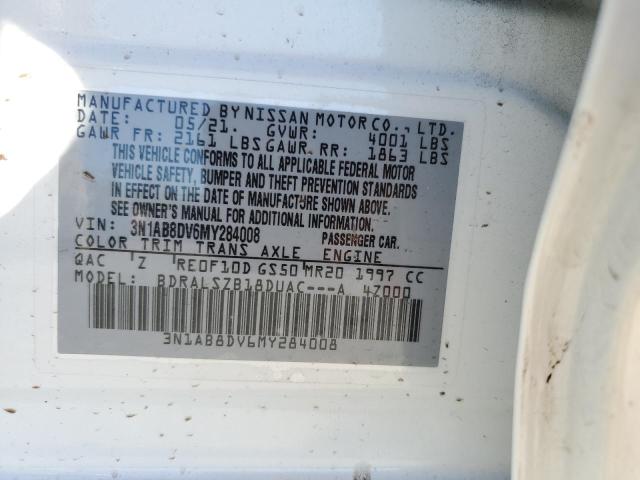 3N1AB8DV6MY284008 - 2021 NISSAN SENTRA SR WHITE photo 12