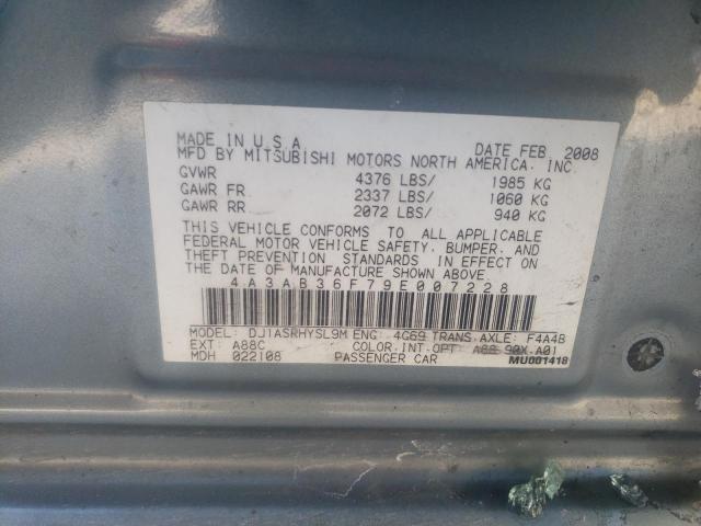 4A3AB36F79E007228 - 2009 MITSUBISHI GALANT ES SILVER photo 12