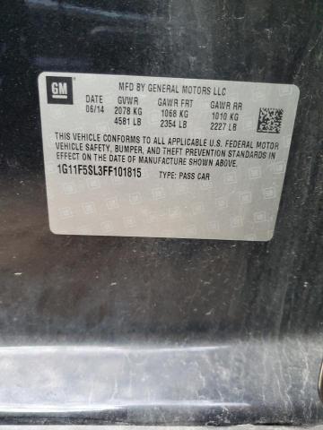 1G11F5SL3FF101815 - 2015 CHEVROLET MALIBU LTZ Қара фото 12