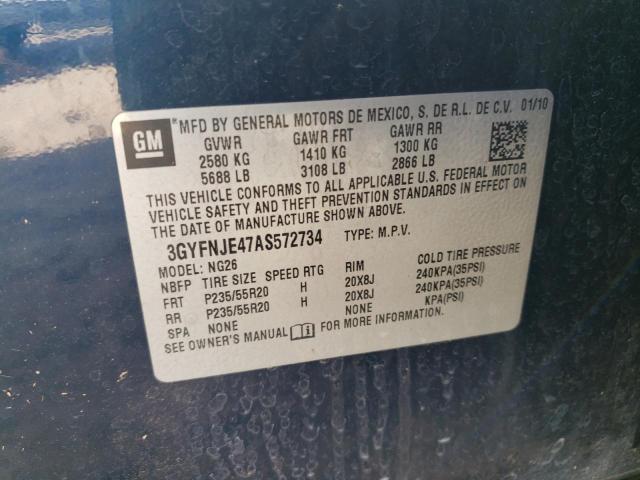 3GYFNJE47AS572734 - 2010 CADILLAC SRX PERFORMANCE COLLECTION Bleu photo 14