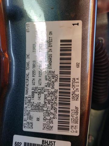 5TFUW5F12FX487702 - 2015 TOYOTA TUNDRA DOUBLE CAB SR/SR5 GRAY photo 12