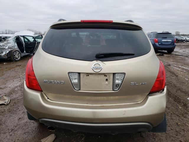 JN8AZ08W25W430625 - 2005 NISSAN MURANO SL TAN photo 6